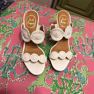 Jack Roger’s white Luccia wedges size 7